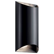 Wesley LED Outdoor Wall Mount in Black by Kichler