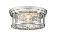 Z-Lite Clarion 2-Light Flush Mount Ceiling Light In Brushed Nickel