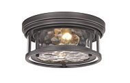 Z-Lite Clarion 2-Light Flush Mount Ceiling Light In Bronze