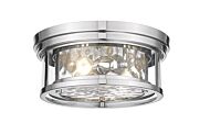 Z-Lite Clarion 2-Light Flush Mount Ceiling Light In Polished Nickel