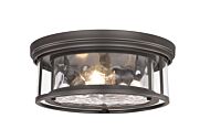 Z-Lite Clarion 3-Light Flush Mount Ceiling Light In Bronze