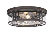 Z-Lite Clarion 4-Light Flush Mount Ceiling Light In Bronze