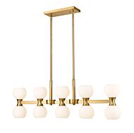 Artemis 10-Light Linear Pendant in Modern Gold