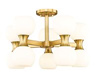 Artemis 10-Light Semi Flush in Modern Gold