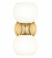 Artemis 2-Light Wall Sconce in Modern Gold