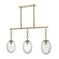 Hudson Valley Venice Linear Pendant Light in Aged Brass