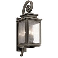 Kichler Wiscombe Park 3 Light Medium Outdoor Wall in Olde Bronze