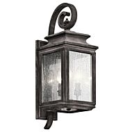 Kichler Wiscombe Park 22 Inch Outdoor Wall Lantern in Weathered Zinc