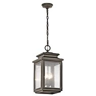 Kichler Wiscombe Park 4 Light Outdoor Hanging Pendant in Olde Bronze