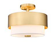 Counterpoint 2-Light Semi Flush in Modern Gold