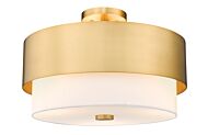 Counterpoint 3-Light Semi Flush in Modern Gold