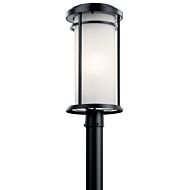 Toman One Light Outdoor Post Mount in Black by Kichler