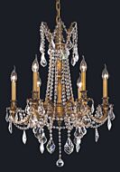 Rosalia 6-Light Chandelier in French Gold