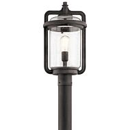 Kichler Andover Outdoor Post Mount 1 Light in Weathered Zinc