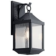 Springfield One Light Outdoor Wall Mount in Distressed Black by Kichler