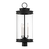 Englewood 3-Light Outdoor Post Lantern in Matte Black