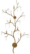 Currey & Company 5 Light 55 Inch Forest Light Wall Sconce in Washed Lucerne Gold and Natural