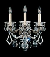 La Scala Three Light Wall Sconce in Antique Silver by Schonbek