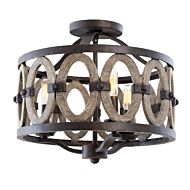 Kalco Belmont 3 Light Ceiling Light in Florence Gold