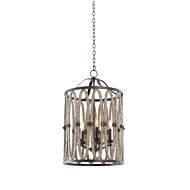 Kalco Belmont 5 Light Pendant Light in Florence Gold