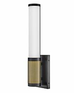 Hinkley Zevi Bathroom Vanity Light In Black With Lacquered Brass Accents