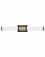 Hinkley Zevi Bathroom Vanity Light In Black With Lacquered Brass Accents