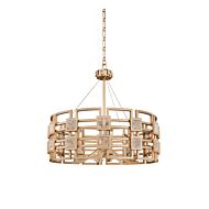 Kalco Metropolis 6 Light Pendant Light in Modern Gold