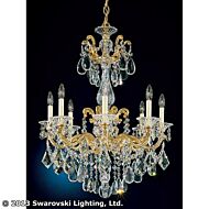 La Scala Eight Light Chandelier in Heirloom Gold by Schonbek