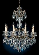 La Scala Eight Light Chandelier in Etruscan Gold by Schonbek