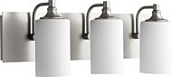 Quorum Celeste 3 Light 8 Inch Bathroom Vanity Light in Satin Nickel