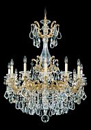 La Scala 12 Light Chandelier in Heirloom Gold by Schonbek