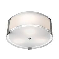 Access Lighting Tara 3 Light Flush Mount in Brushed Steel