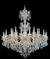 La Scala 24 Light Chandelier in Heirloom Gold by Schonbek