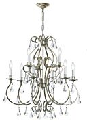 Crystorama Ashton 9 Light 31 Inch Traditional Chandelier in Olde Silver with Clear Hand Cut Crystals