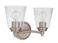 Craftmade Tyler 2 Light 14 Inch Bathroom Vanity Light in Brushed Polished Nickel