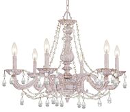 Crystorama Paris Market 6 Light 22 Inch Transitional Chandelier in Antique White with Clear Italian Crystals