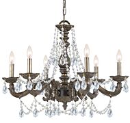 Crystorama Paris Market 6 Light 22 Inch Transitional Chandelier in Venetian Bronze with Clear Swarovski Strass Crystals