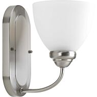 Heart 1-Light Bathroom Vanity Light Bracket in Brushed Nickel