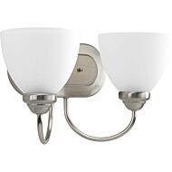 Heart 2-Light Bathroom Vanity Light Bracket in Brushed Nickel