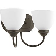 Heart 2-Light Bathroom Vanity Light Bracket in Antique Bronze