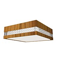 Crystals LED Ceiling Mount in Teak