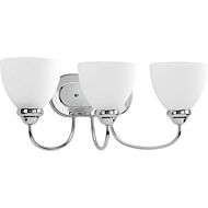 Heart 3-Light Bathroom Vanity Light Bracket in Polished Chrome