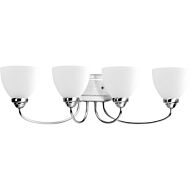 Heart 4-Light Bathroom Vanity Light Bracket in Polished Chrome