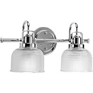 Archie 2-Light Bathroom Vanity Light Bracket in Polished Chrome