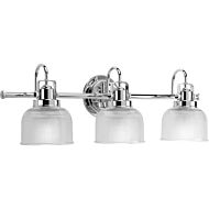 Archie 3-Light Bathroom Vanity Light Bracket in Polished Chrome