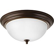 Dome Glass - Etched 3-Light Flush Mount in Antique Bronze