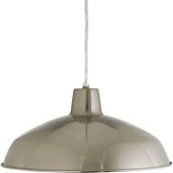 Metal Shade Pendant 1-Light Pendant in Brushed Nickel