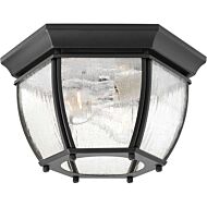 Roman Coach 2-Light Flush Mount in Black