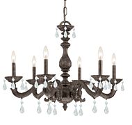 Crystorama Paris Market 6 Light 21 Inch Transitional Chandelier in Venetian Bronze with Clear Swarovski Strass Crystals