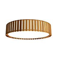 Slatted LED Ceiling Mount in Teak